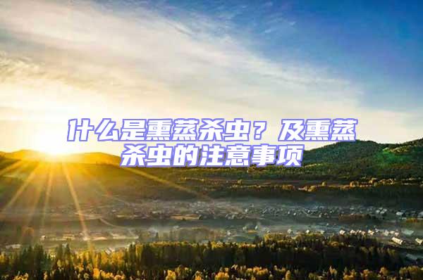 什么是熏蒸殺蟲？及熏蒸殺蟲的注意事項