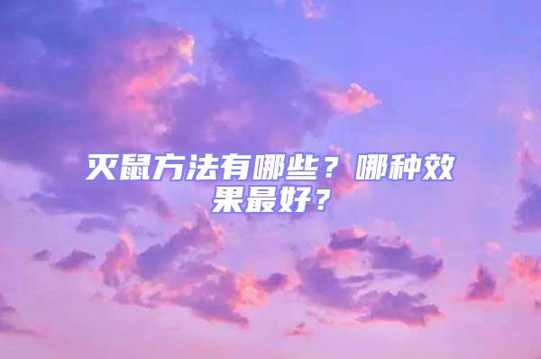 滅鼠方法有哪些？哪種效果最好？