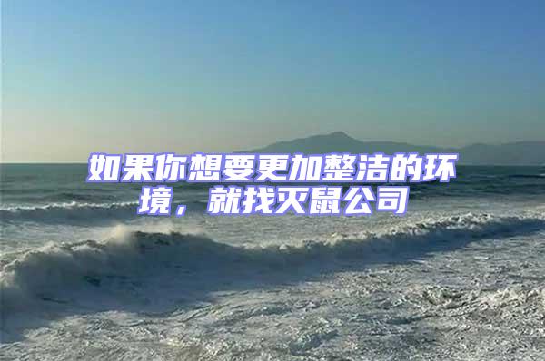 如果你想要更加整潔的環(huán)境,就找滅鼠公司