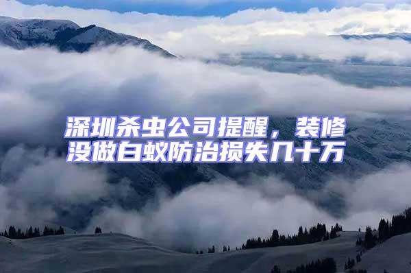 深圳殺蟲公司提醒,裝修沒做白蟻防治損失幾十萬