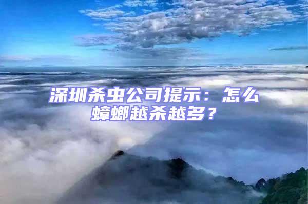 深圳殺蟲公司提示：怎么蟑螂越殺越多？
