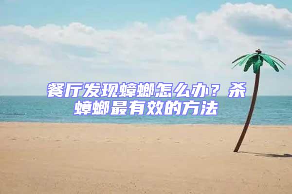 餐廳發現蟑螂怎么辦?殺蟑螂最有效的方法