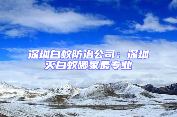 深圳白蟻防治公司：深圳滅白蟻哪家最專業