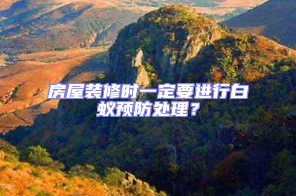 房屋裝修時一定要進行白蟻預防處理?