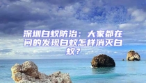 深圳白蟻防治：大家都在問的發現白蟻怎樣消滅白蟻？