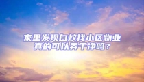 家里發(fā)現(xiàn)白蟻找小區(qū)物業(yè)真的可以弄干凈嗎？