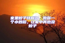 家里蚊子特別多，教你一個小妙招，讓家中再也沒蚊子