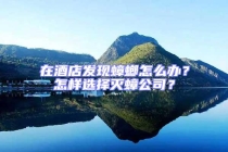 在酒店發(fā)現(xiàn)蟑螂怎么辦？怎樣選擇滅蟑公司？