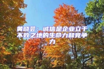 黃曉蕓：誠信是企業(yè)立于不敗之地的生命力和競(jìng)爭(zhēng)力