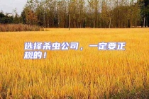 選擇殺蟲公司，一定要正規(guī)的！