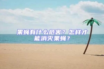 果蠅有什么危害？怎樣才能消滅果蠅？