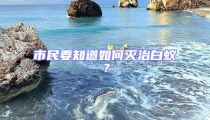 市民要知道如何滅治白蟻？