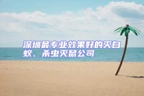 深圳最專業(yè)效果好的滅白蟻、殺蟲滅鼠公司