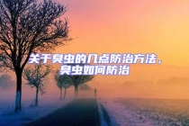 關于臭蟲的幾點防治方法，臭蟲如何防治